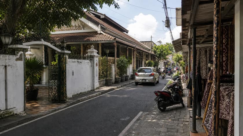 Batik fabrics and craft context in Solo