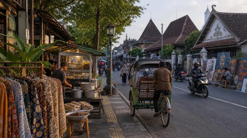 Yogyakarta street and heritage scene