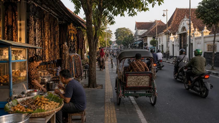 Street scene in Solo, Central Java