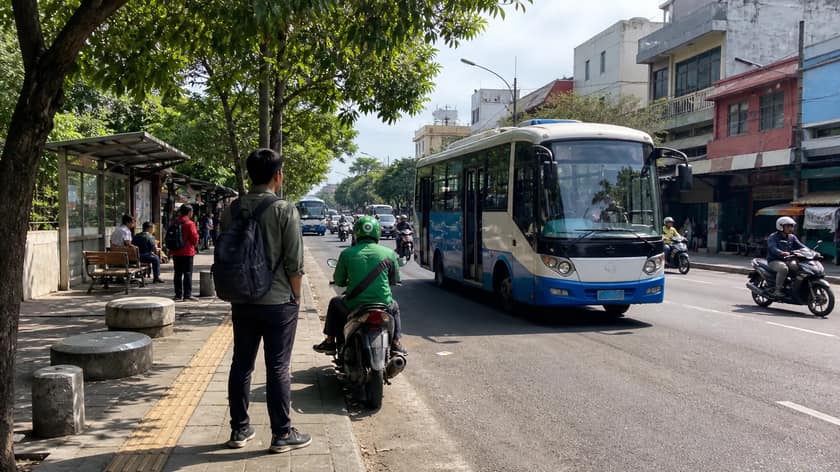 Solo street transport planning scene