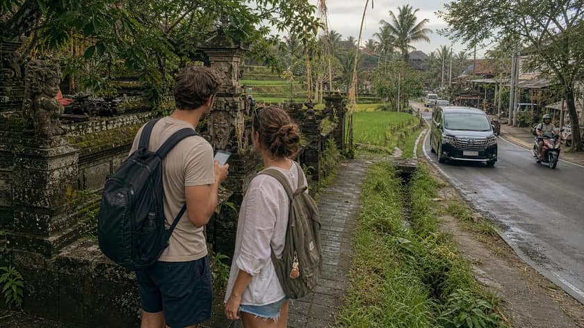 Green rice terraces near Ubud Bali